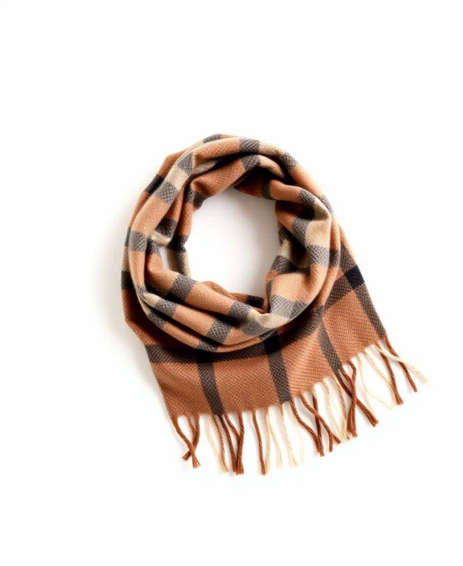 Checked Wool Scarf